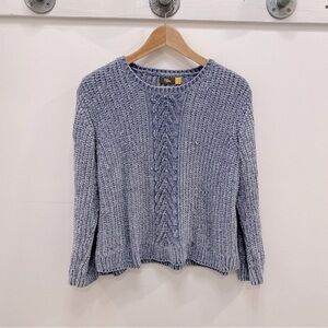 Rumi + ryder blue cable knit sweater